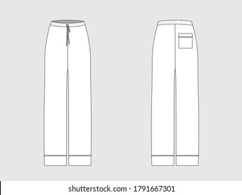 pajamas pants, flat pattern with vector illustration