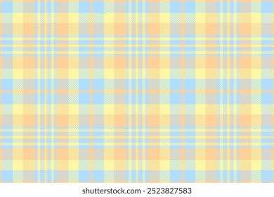 Pajamas pattern tartan texture, jacket background fabric textile. Spanish vector check seamless plaid in cyan and orange colors palette.