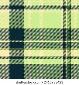 Pajamas seamless texture plaid, overlay tartan check pattern. Row vector background textile fabric in green and dark color.