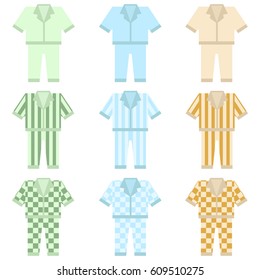 Pajamas set. Flat design, vector illustration, vector.