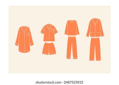 Pajamas set illustration orange color