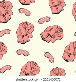 Pajamas, sleeping mask drawing texture background design for fashion graphics, textile prints, fabrics and pajamas