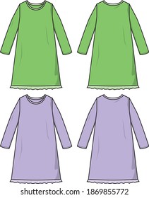 Pajamas for women vector template pattern