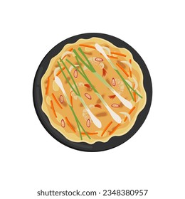 Pajeon Korean Scallion Pancake Illustration Logo svg