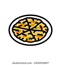 pajeon pancake korean cuisine color icon vector. pajeon pancake korean cuisine sign. isolated symbol illustration