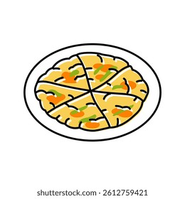 pajeon pancake korean cuisine color icon vector. pajeon pancake korean cuisine sign. isolated symbol illustration