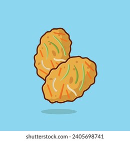 Pajeon simple cartoon vector illustration korean traditional food concept icon isolated