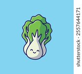 Pak choi vegetable smiling face mascot cartoon illustration