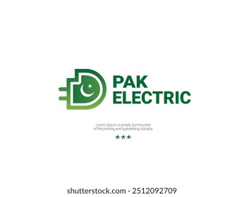 Pak elektrische logo sjabloon op witte geïsoleerde achtergrond, vector illustratie