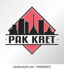 Pak Kret, Thailand Skyline Logo. Adventure Landscape Design Vector City Illustration Vector illustration.