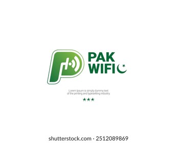 Plantilla del logotipo de Pak Wifi en el fondo aislado blanco, Ilustración vectorial