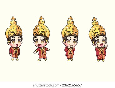 Pakaian Adat Bali Set of Indonesian traditional Costume Cloth - Vector, Boy, Payas Agung, Bali, Indonesia