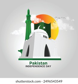 Pakistán 77 Ilustración vectorial del día de la independencia del concepto de Anuncio de venta de la India. Producto 3D y bandera india.