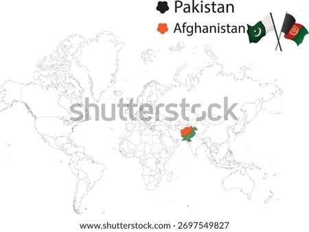 Pakistan and Afghanistan Border Geography, a vector map of pak afghan  boundries.