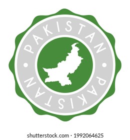 Pakistan Badge Map Vector Seal. National Symbol Country Stamp Design Icon Label. 