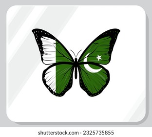 Pakistan Butterfly Flag Pride Icon
