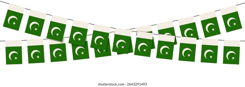 Pakistan celebration bunting flags. Design for festivals and exhibitions.