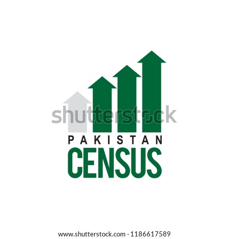 Pakistan Census with UP Arrows Color Symbol Vector Creative Logo