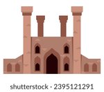 pakistan chauburji chowk lahore design vector isolated