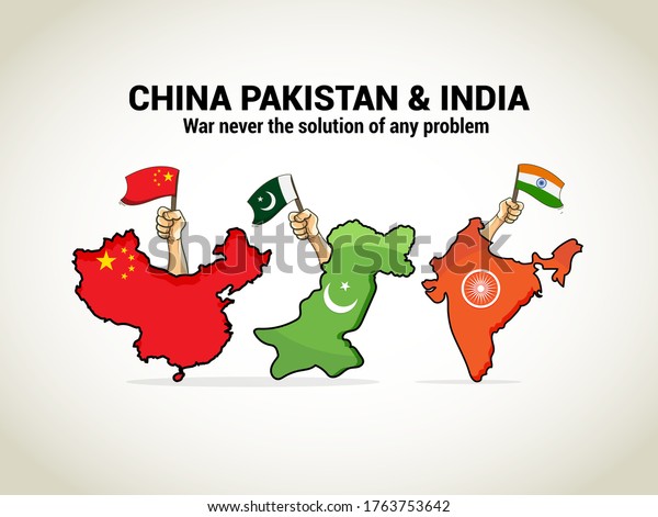 India Map According To China Pakistan China India Map On Orange Stock Vector (Royalty Free) 1763753642 |  Shutterstock