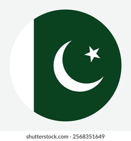 Pakistan circle flag logo icon computer vector illustration design
