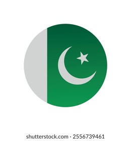 Pakistan Circle Flag Vector Design on White Backgrouud
