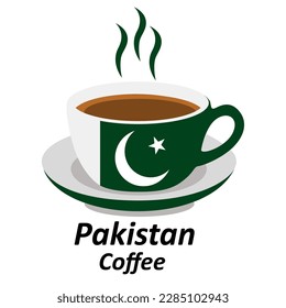 Pakistan coffee cup logo illustration design. Drink Business concept icon