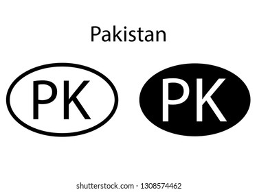 Pakistan country code icon.  Iso code country domain name.   PK - Pakistan abbreviated. vector
