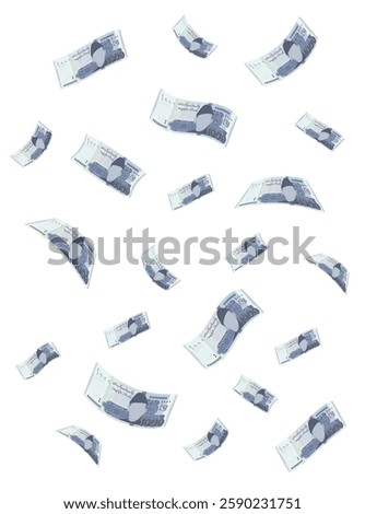 Pakistan currency falling down 1000 rupee notes vector illustration
