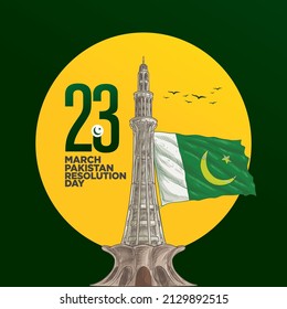 Pakistan Day 23 March. Illustration