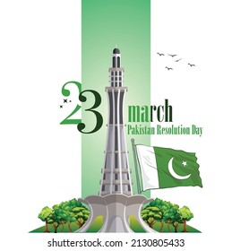 Pakistan Day 23 March. Illustration