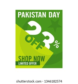 Pakistan Day. 23% off. Shop Now; Limited Offer. Typographic emblems & badge with background, Vector illustration.