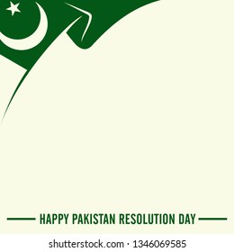 Pakistan Day. 23rd March. Crescent Star Flag. Template Image. Frame Design. Vector Illustration. Eps 08.