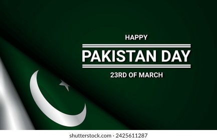 Diseño de fondo del Día de Pakistán. 23 de marzo. Tarjeta de felicitación, pancarta, cartel. Ilustración vectorial.