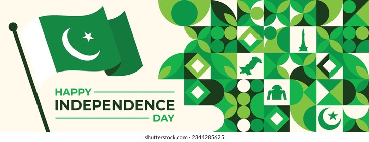 Pakistan day banner design with flag
