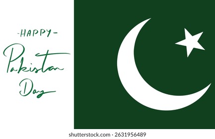 Pakistan day country national text font calligraphy hand written lettering script moon star green white color shape background wallpaper happy pakistan day independence muslim islamic pakistan banner 