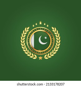 Pakistan Day, Pakistan Flag Golden Stamp with Flag, Banner, Vector Illustration. Pakistani National Day 23rd of March ,Pakistan Independence Day 14 August