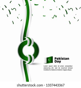 Pakistan Day Flag Vector Template Design Illustration