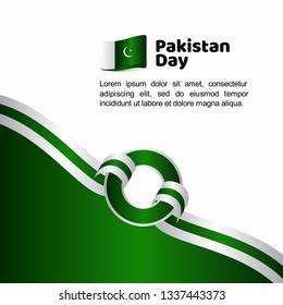 Pakistan Day Flag Vector Template Design Illustration