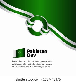 Pakistan Day Flag Vector Template Design Illustration
