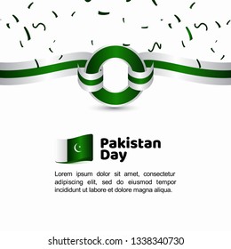 Pakistan Day Flag Vector Template Design Illustration