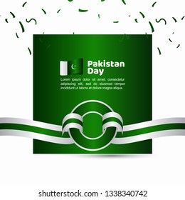 Pakistan Day Flag Vector Template Design Illustration