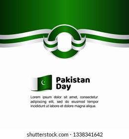 Pakistan Day Flag Vector Template Design Illustration