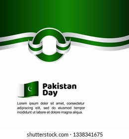 Pakistan Day Flag Vector Template Design Illustration