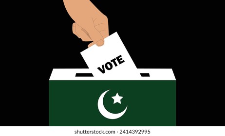 Pakistan Elections 2024 vote for electing president polling banner vector art illustration