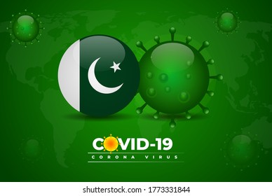 Pakistan Fight against covid-19. A landing page or banner concept design for multipurpose usage. Corona, Covid-19 Banner, brochure cover, book cover design template.