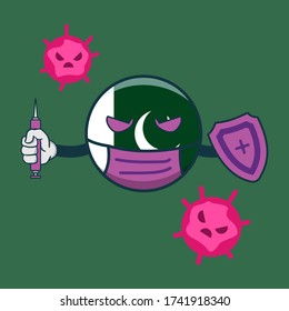 pakistan fight corona virus  vector illustration icon