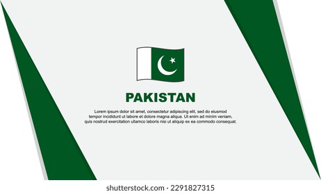 Plantilla de diseño de fondo de resumen de la bandera de Pakistán. Ilustración del vector de caricaturas del Día de la Independencia de Pakistán. Bandera de Pakistán