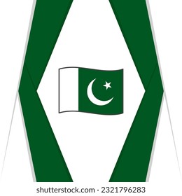 Plantilla de diseño de fondo de resumen de la bandera de Pakistán. Banner en medios sociales del Día de la Independencia de Pakistán. Antecedentes de Pakistán