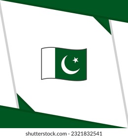Plantilla de diseño de fondo de resumen de la bandera de Pakistán. Banner en medios sociales del Día de la Independencia de Pakistán. Día de la Independencia de Pakistán
